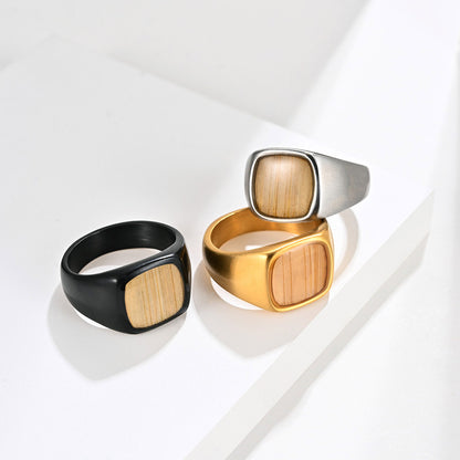 Mens Wooden Ring with Names Engraved