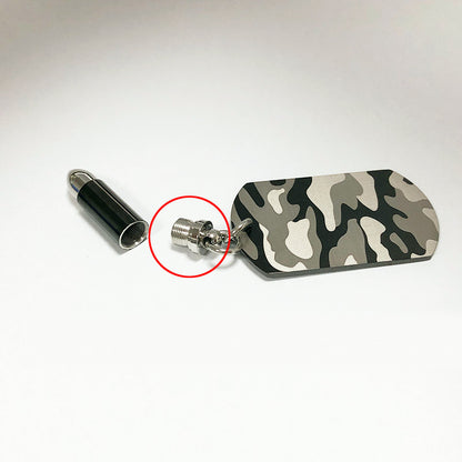 Military Nametag Cremation Bullet Necklace