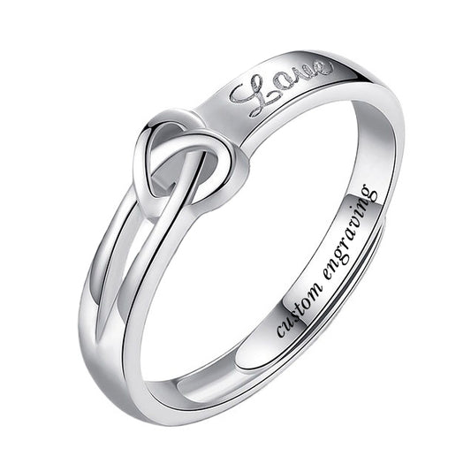 Custom Engraved Promise Ring for Her Sterling Silver 4mm