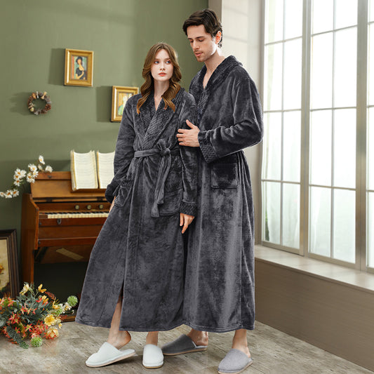 100% Premium Thickened Flannel Nightgown Set for 2