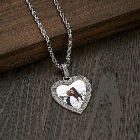 Heart Shaped Personal Photo Print Necklace