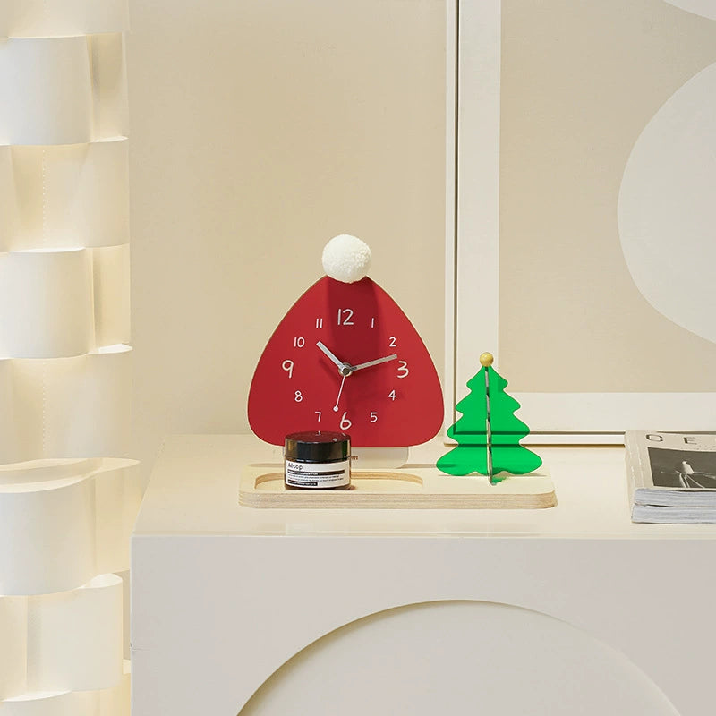 Nordic Christmas Silent Pedestal Clock