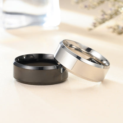 Engraved Minimalist Matching Rings Set