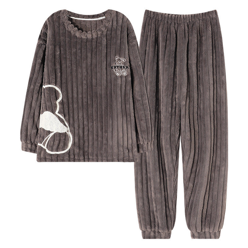 Matching Comfy Winter Pajamas Set for Couples Coral Fleece – Gullei