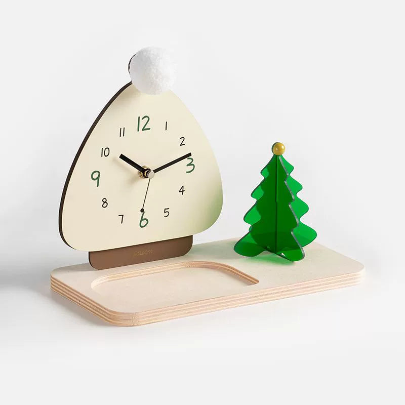 Nordic Christmas Silent Pedestal Clock