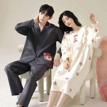 Couple Matching Bear Pajamas Sleepwear Set