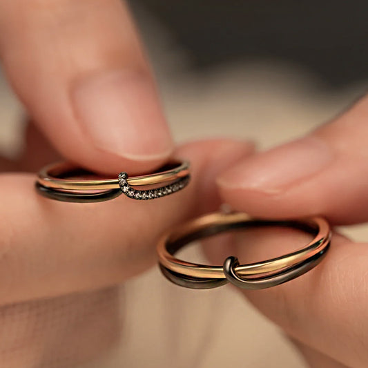 Love Knot Couple Wedding Rings Set for Two Gullei.com