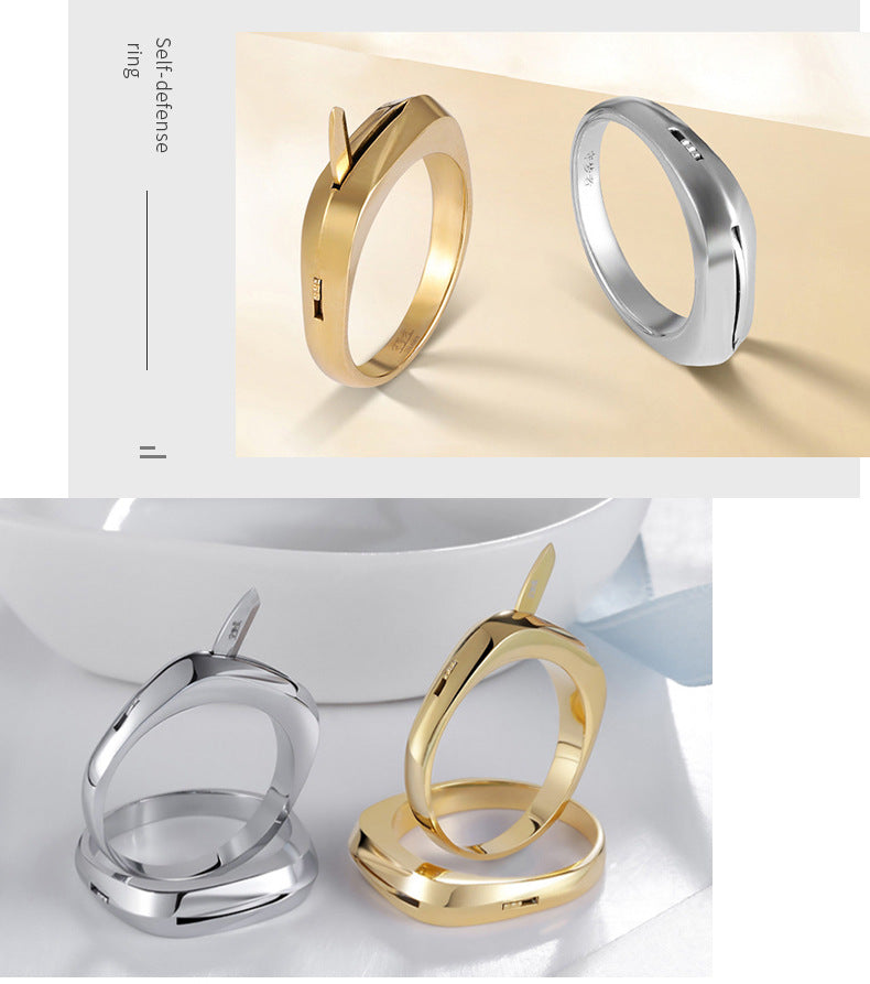Gullei™ Hidden Knife Self Defense Ring - Solid Stainless Steel