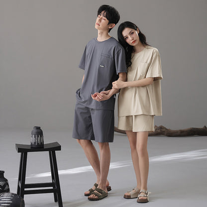 Classic Matching Couple Pajamas - Short-sleeve Premium Cotton