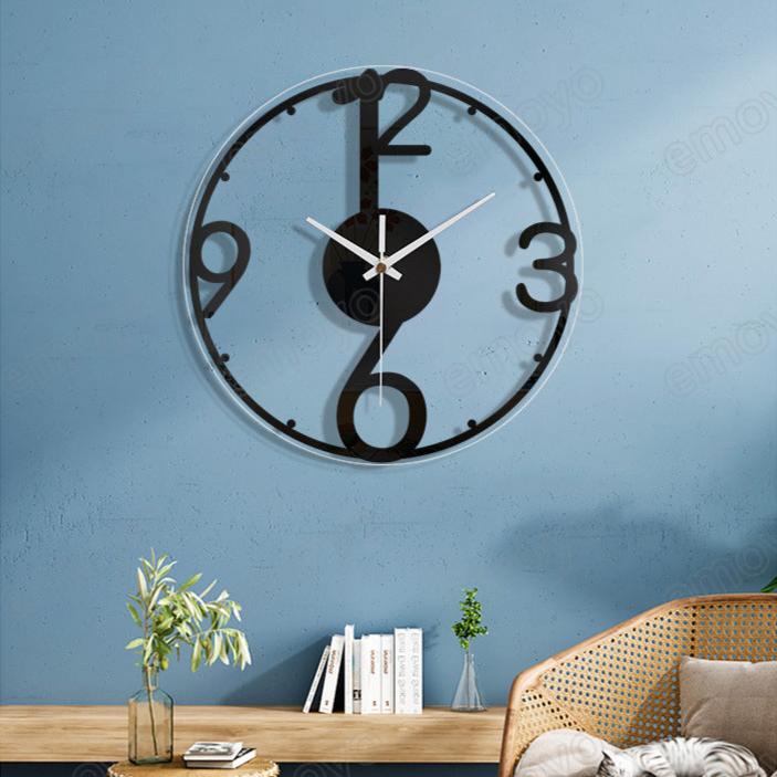 Big Numbers Silent Wall Clock — 12" Acrylic Modern
