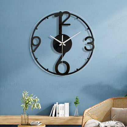 Big Numbers Silent Wall Clock — 12" Acrylic Modern