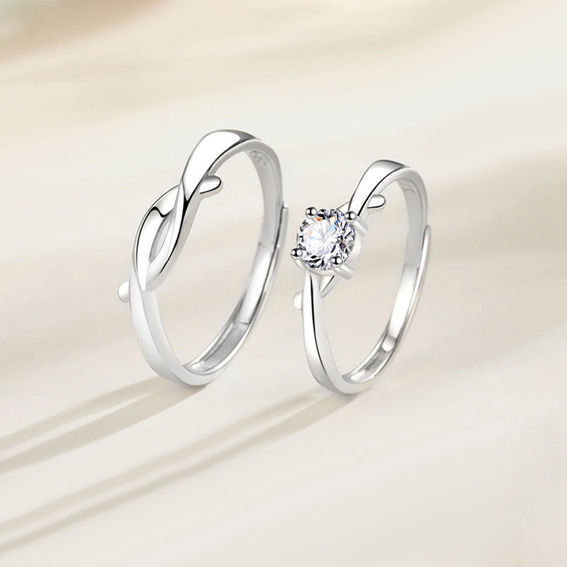 Custom 0.5 Carat Moissanite Diamond Rings Set for Couples