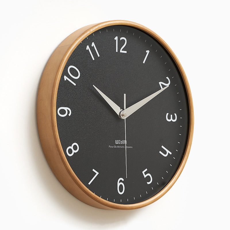 Minimalist Silent Wall Clock – Eco-Friendly Pinewood & Glass Design