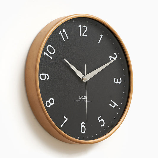 Minimalist Silent Wall Clock – Eco-Friendly Pinewood & Glass Design