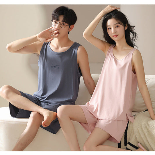 Gullei™ His Hers Sleeveless Pajamas Set Modal