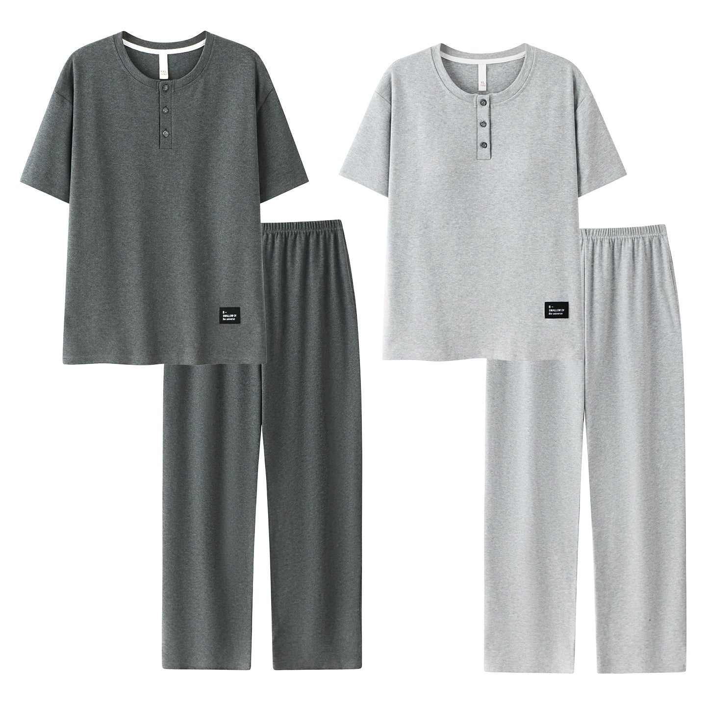 Minimalist Henley Cotton Couple Lounge Set