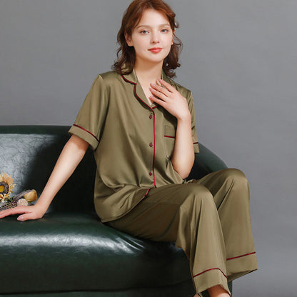 Matching Couple Silk Nightwear Pajamas Set