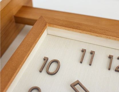 Wall Corner Two-Sided Wooden Analogue Wall Clock