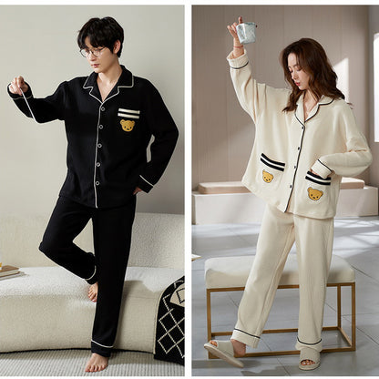 CozyBear Waffle-Knit Matching Pajamas