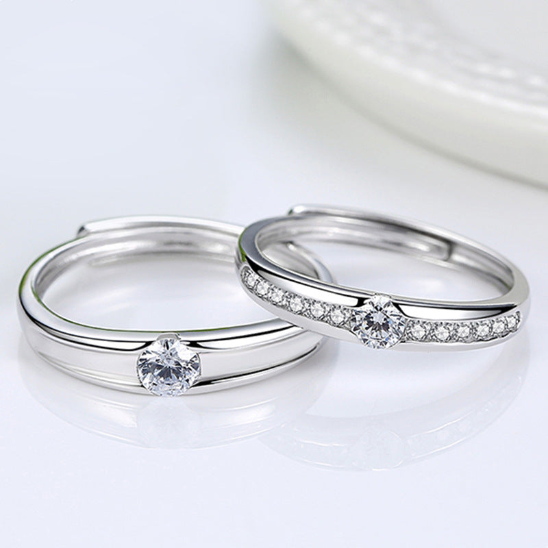 Custom Zirconium Rings Set for Couples