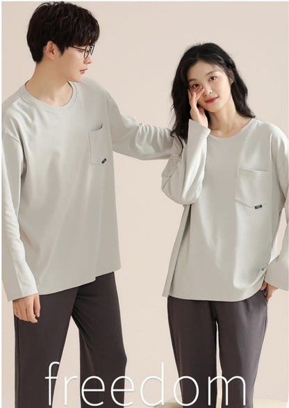 Matching His and Hers Cotton Pajamas Set