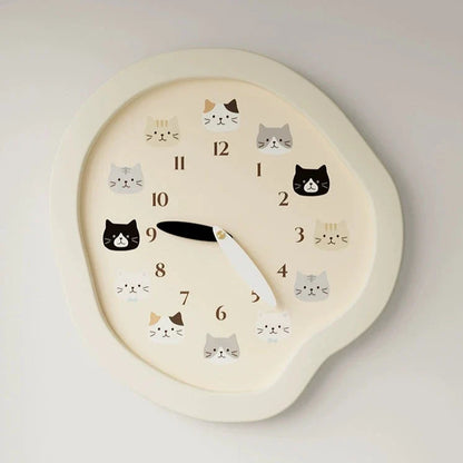 Kids Cat Silent Pendulum Wall Clock – Non-Ticking (11.8")