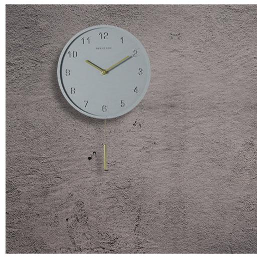 Concrete Nordic Pendulum Silent Wall Clock (10")
