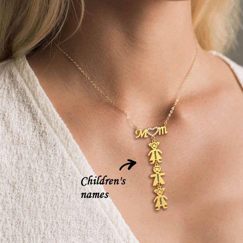 Personalized Family Name Necklace for Mom