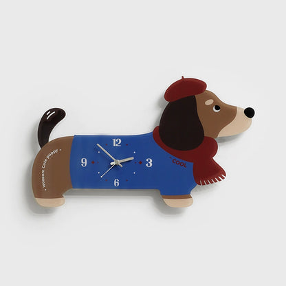 Silent Dachshund Acrylic Wall & Desk Clock