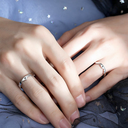 Sun and Moon Matching Marriage Rings for Him and Her