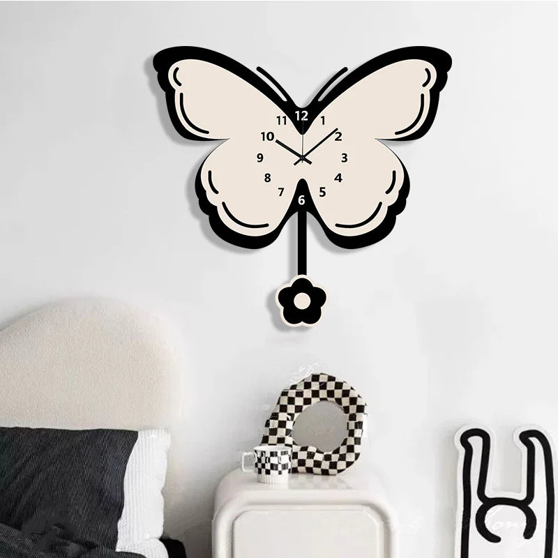 Butterfly Silent Pendulum Wall Clock
