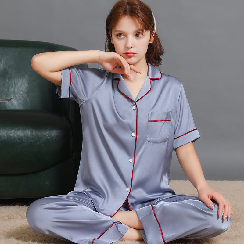 Matching Couple Silk Nightwear Pajamas Set