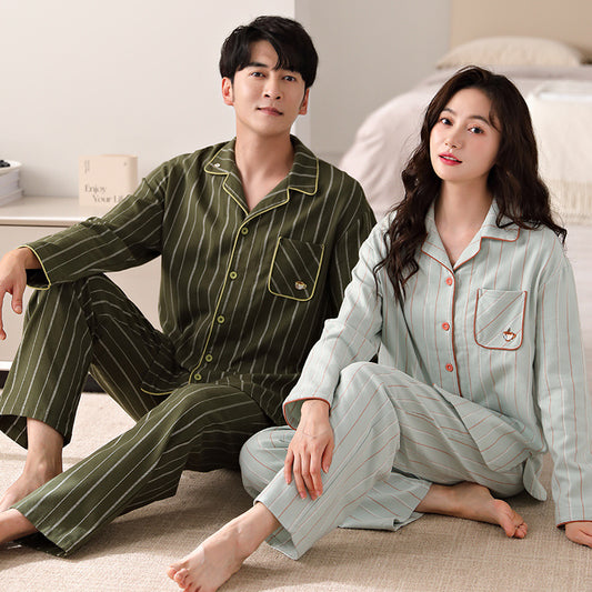 Matching Couples Winter Pajamas Set 100% Cotton