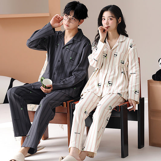 Matching Long Sleeves Panda Pajamas for Couples