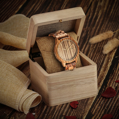 Matching Couple Watch Set Solid Wood