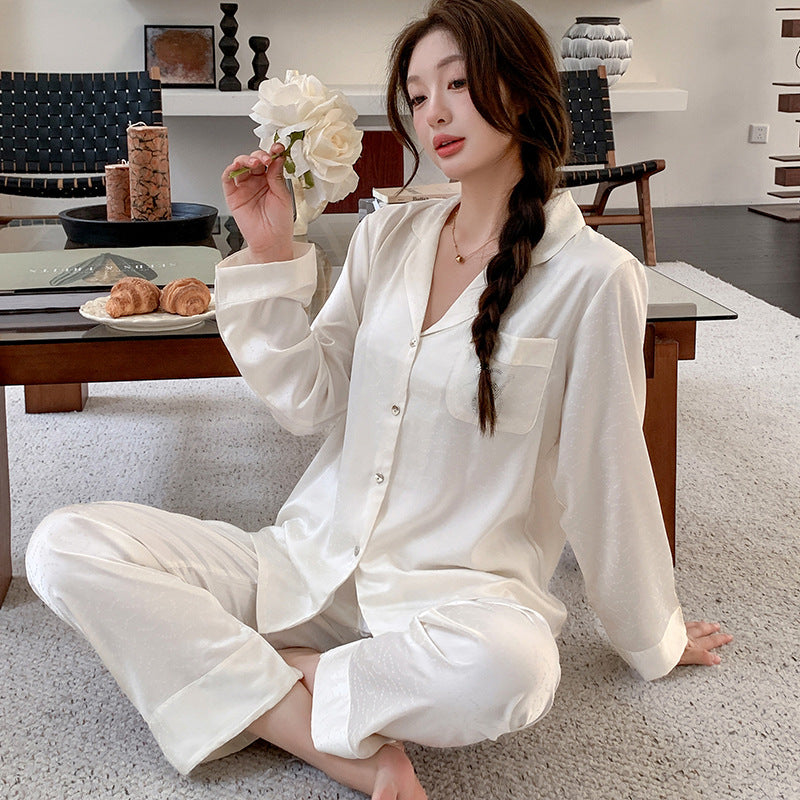 Matching Couple Pajamas – Embroidered Monogram Faux Silk Set for Couples