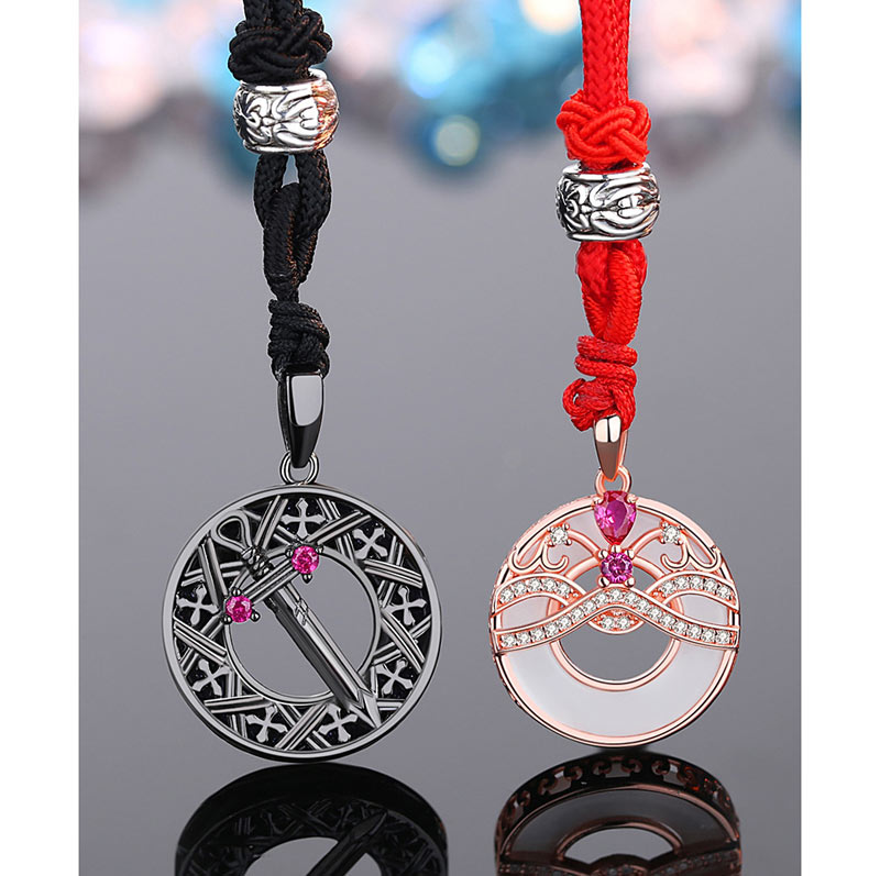 Knight Queen Couple Necklaces Gift for Him and Her