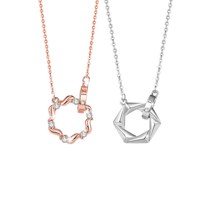 Interlocking Rings Matching Necklaces for Couples