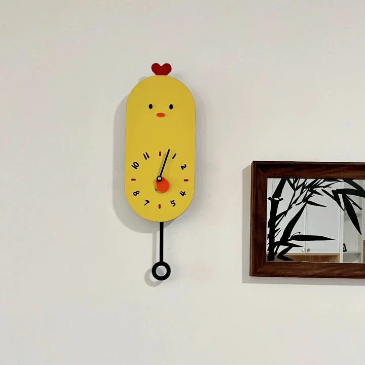 Cute Chicken Kids Bedroom Silent Wall Clock – Playful & Quiet Design