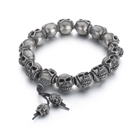 Name Initials Gothic Skulls Bracelet for Men