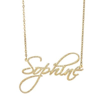 Personal Signature Diamond Name Necklace