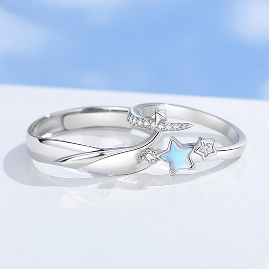 Matching Stars Rings Set for Couples