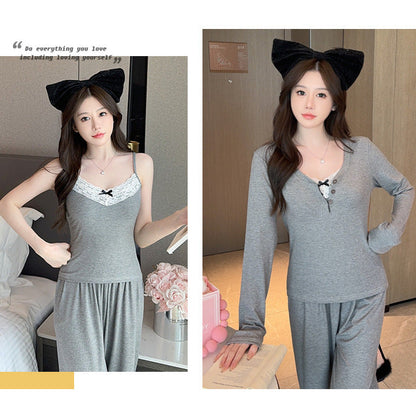 3-Piece Outdoor Pajamas Set, Pure Cotton