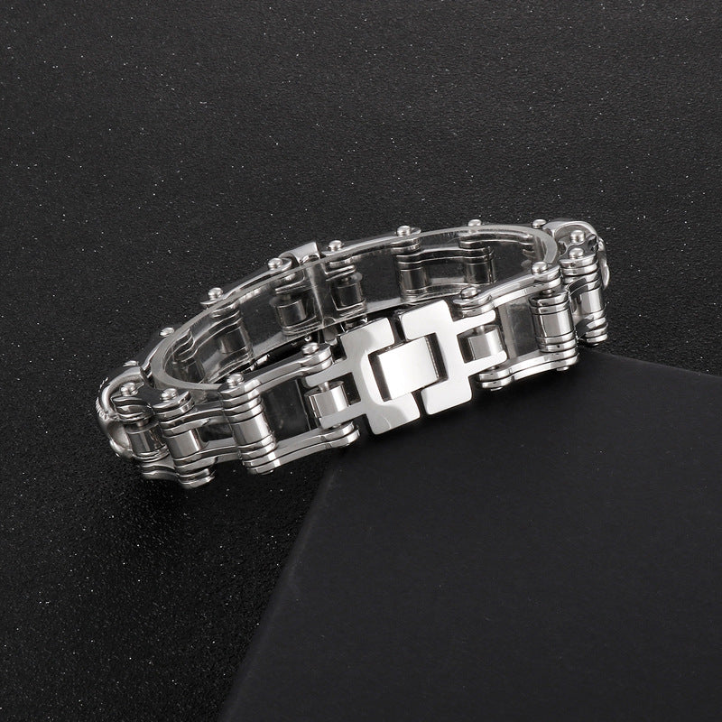 Custom Skull Bike Chain Mens Bracelet 22cm