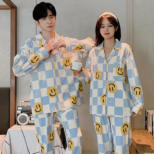 Matching Smiley Face Pajamas Set for Couples