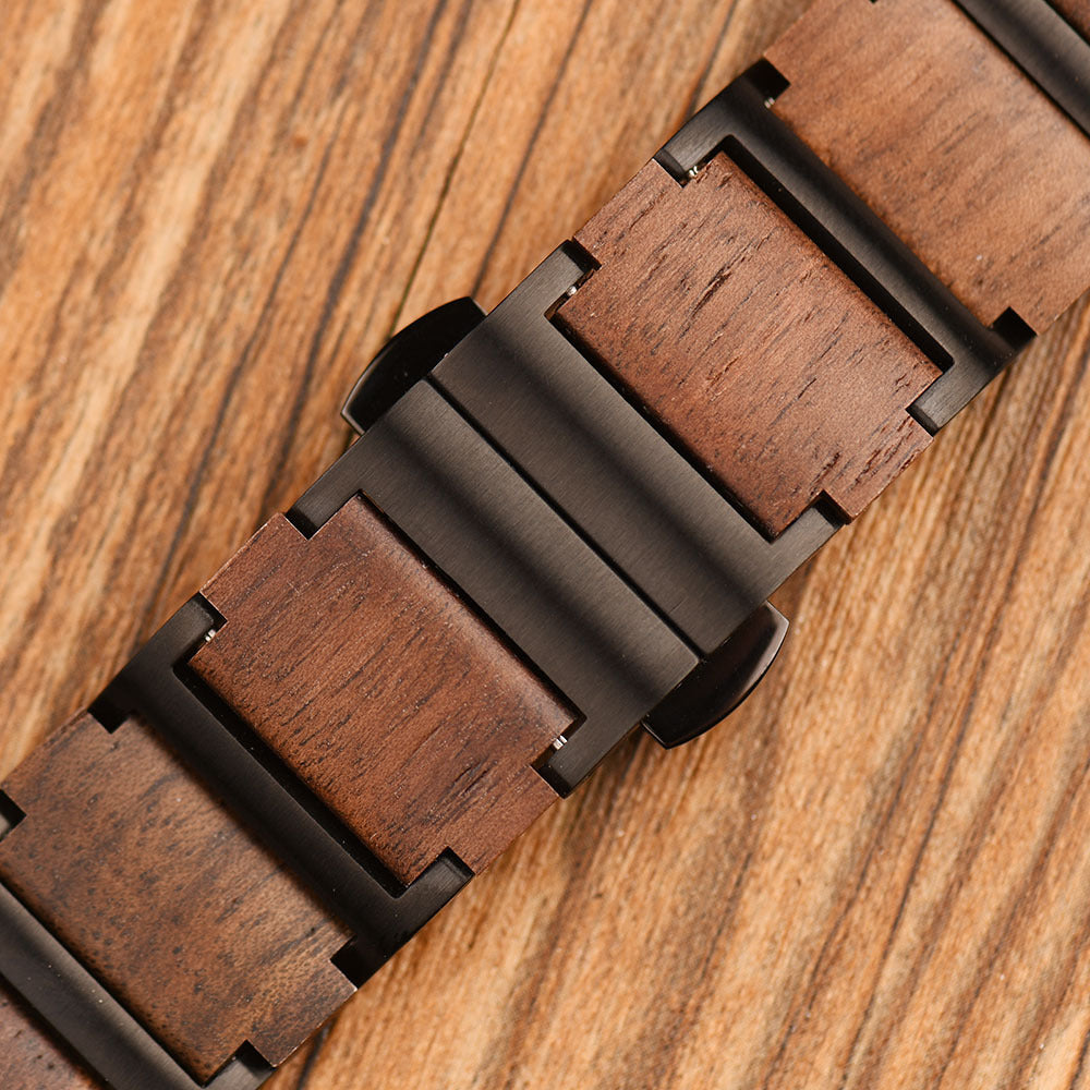 Matching Quartz Wood Couple Watch Set for Two