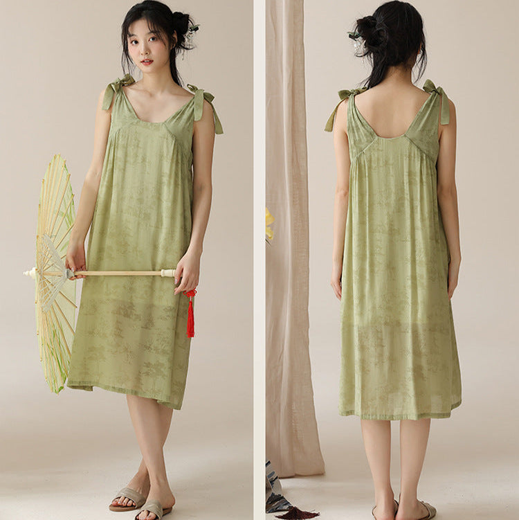 Sleeveless Long Nightwear Organic Cotton Summer