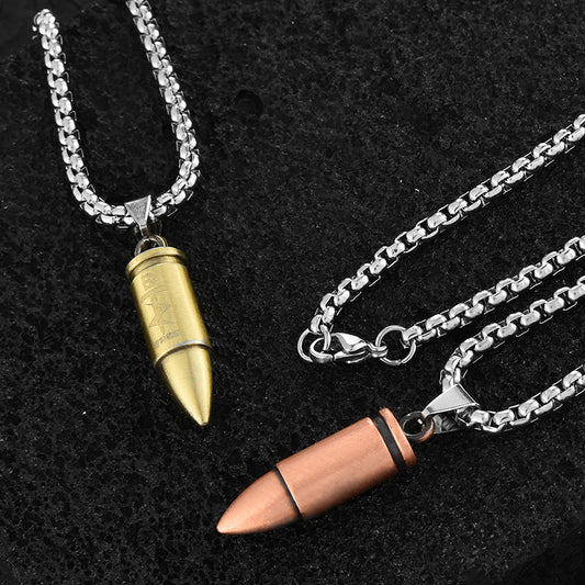 Vintage Bullet Necklace with Names Engraved