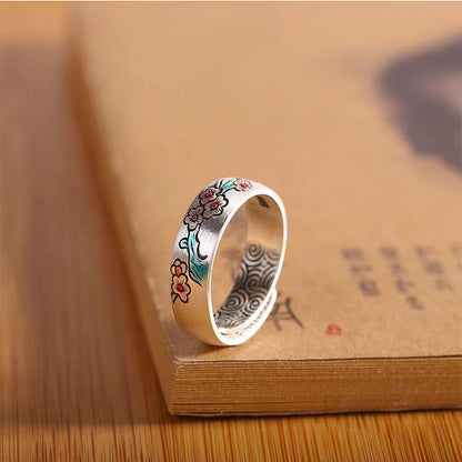 Blossom Japanese Theme Couple Rings Set