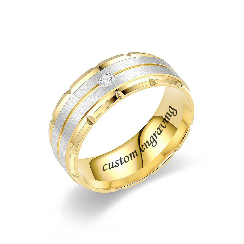 Custom Solitaire Mens Wedding Band